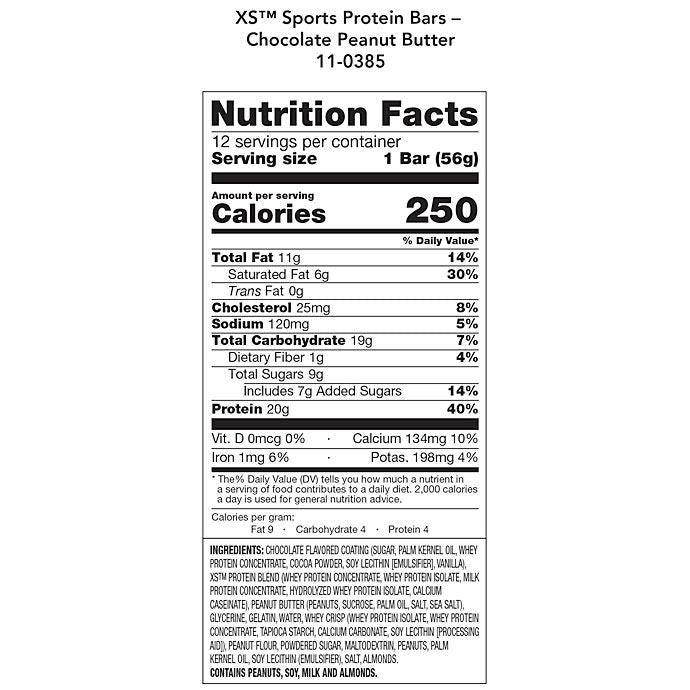 XS™ Sports Protein Bars – Chocolate Berry 12 bar pack
