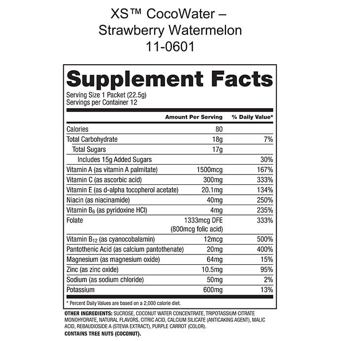 XS™ CocoWater Hydration Drink Mix – Strawberry/Watermelon