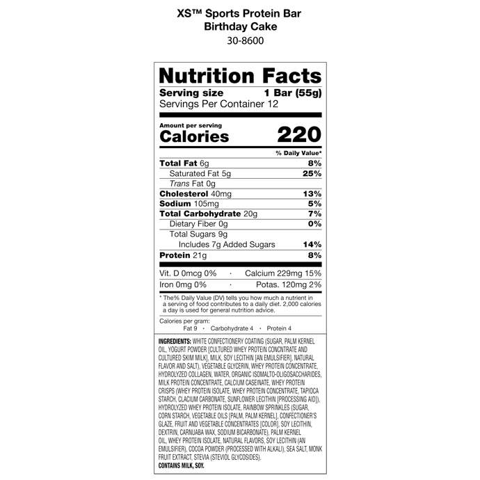 XS™ Sports Protein Bars – Chocolate Berry 12 bar pack