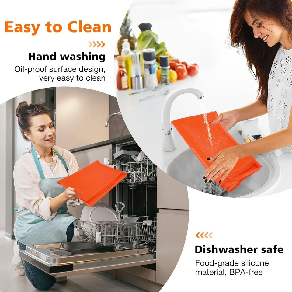 28'' Griddle Mat Silicone for Blackstone, Silicone BBQ Cover Upgraded Handle-Design,Protective