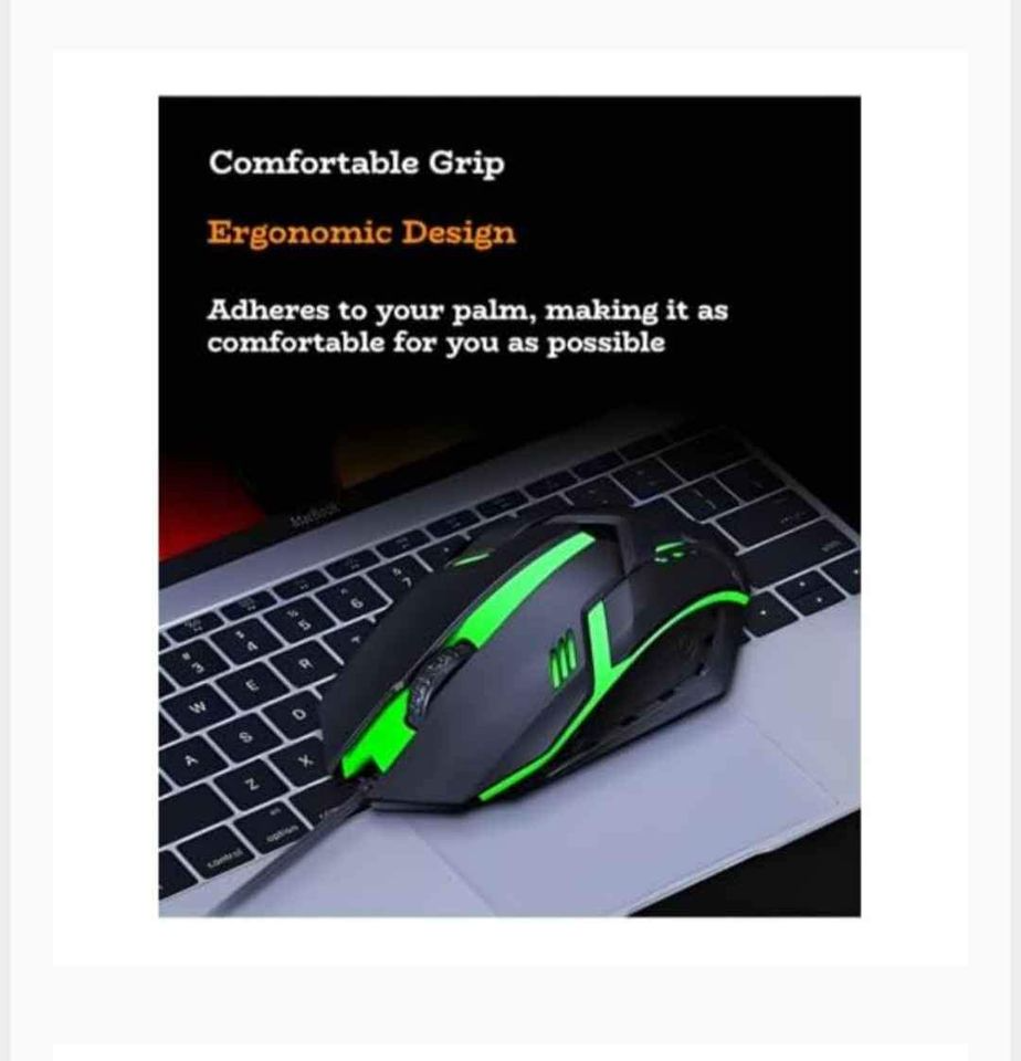 50 pc Wired USB Gaming Mouse RGB Gaming Ergoomic Optical Computer Gamers Mouse for Computer (Black)