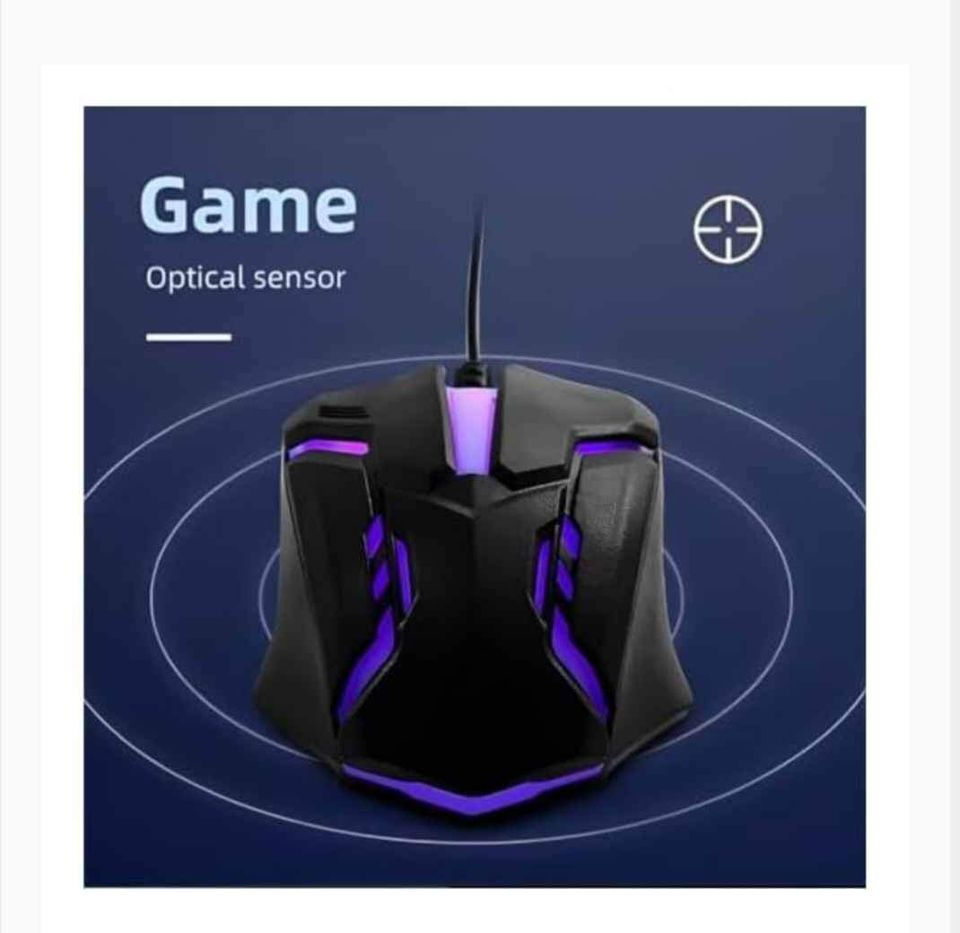 50 pc Wired USB Gaming Mouse RGB Gaming Ergoomic Optical Computer Gamers Mouse for Computer (Black)