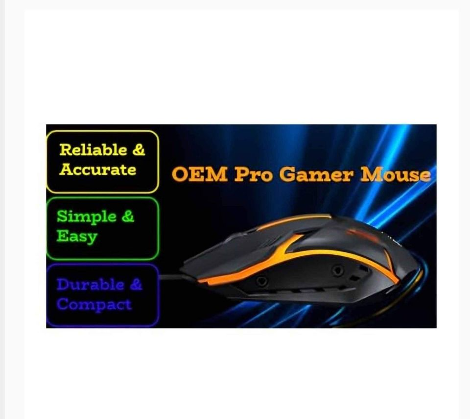 50 pc Wired USB Gaming Mouse RGB Gaming Ergoomic Optical Computer Gamers Mouse for Computer (Black)
