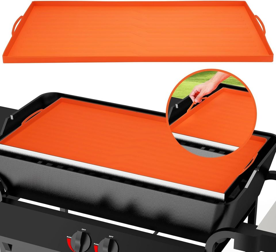 28'' Griddle Mat Silicone for Blackstone, Silicone BBQ Cover Upgraded Handle-Design,Protective