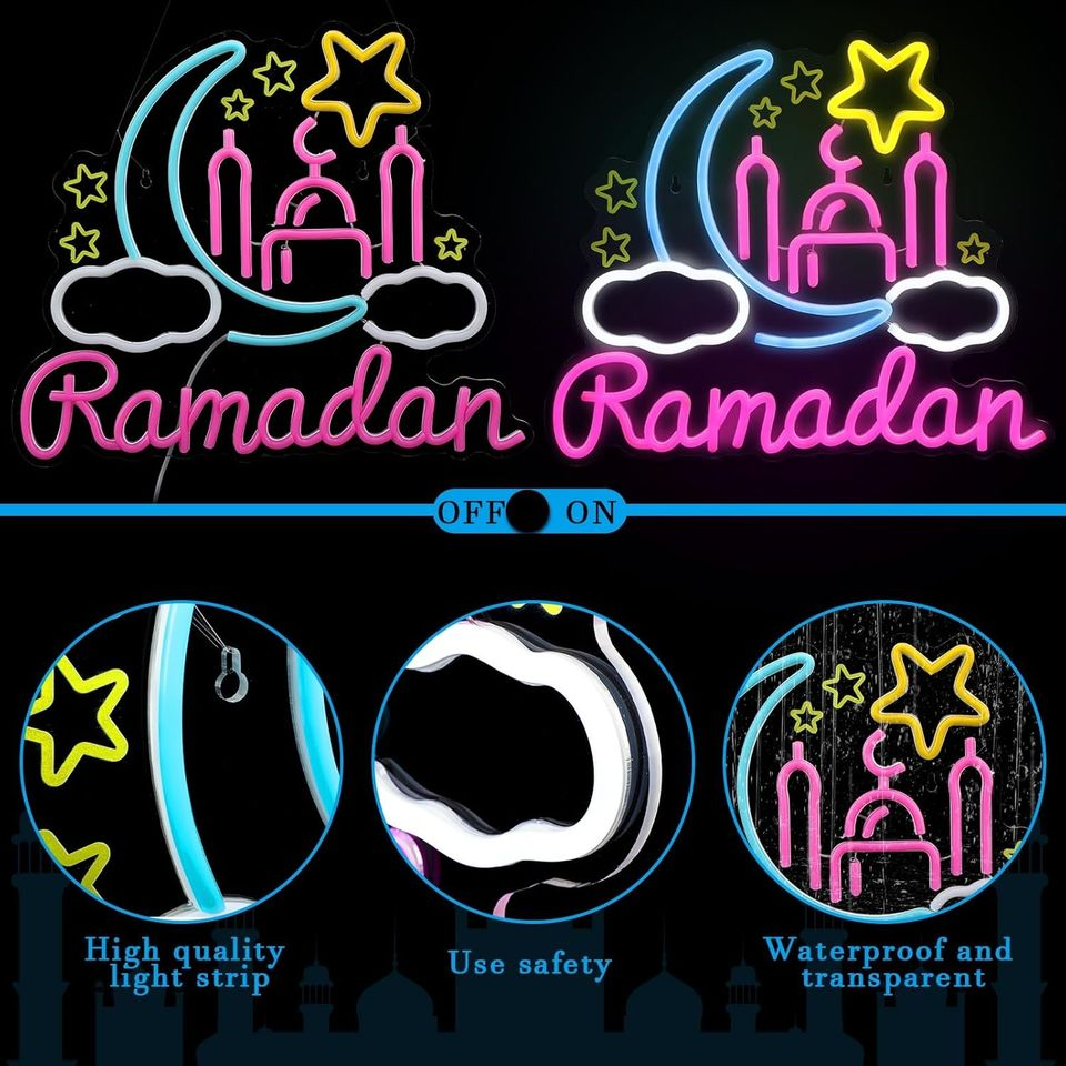 eon Sign Ramadan Festival Lighted Window Decorations LED Neon Signs for Wall Decor