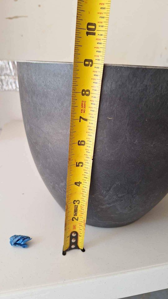 2 brand new black thick plastic vases
