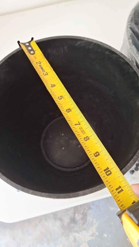 2 brand new black thick plastic vases