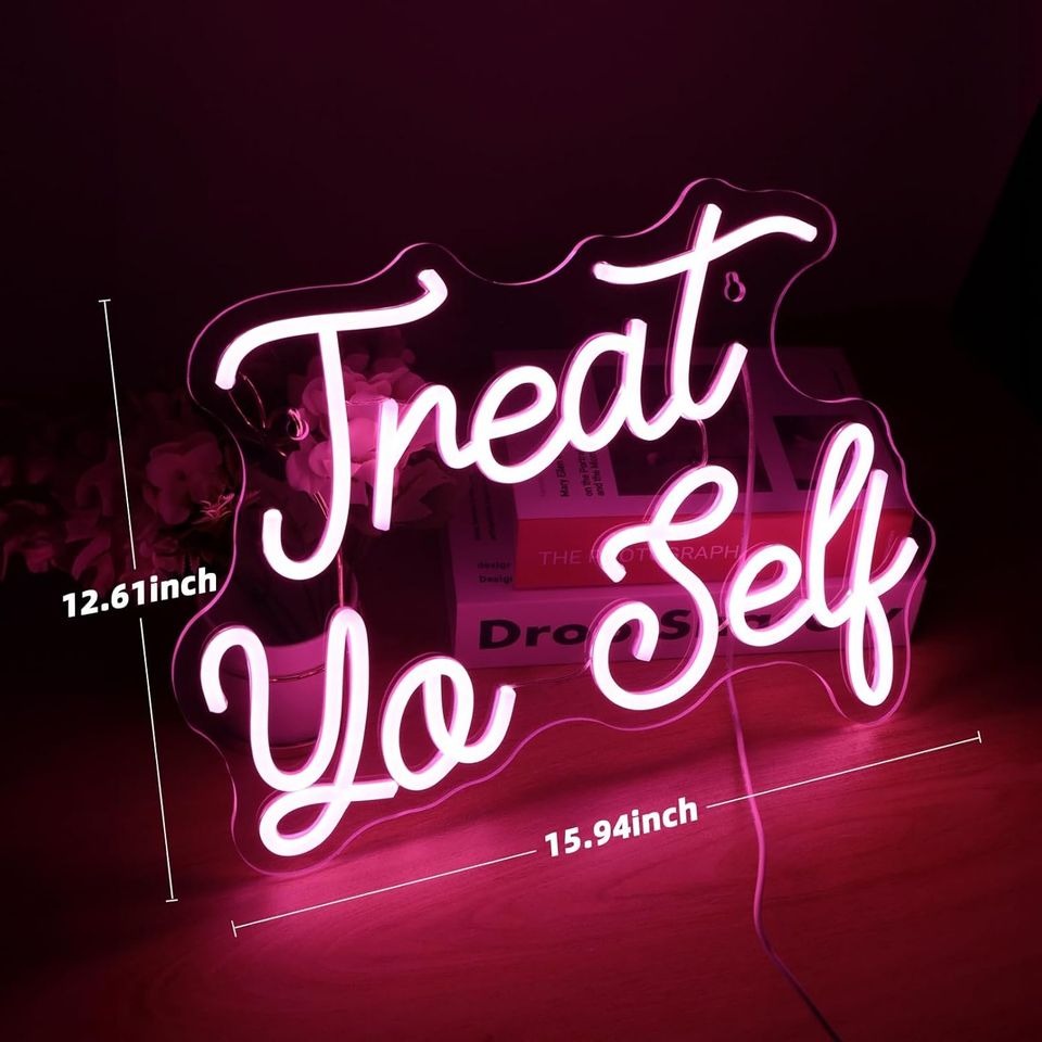 Treat Yourself Neon Sign for Wall Decor, USB Led Light Sign