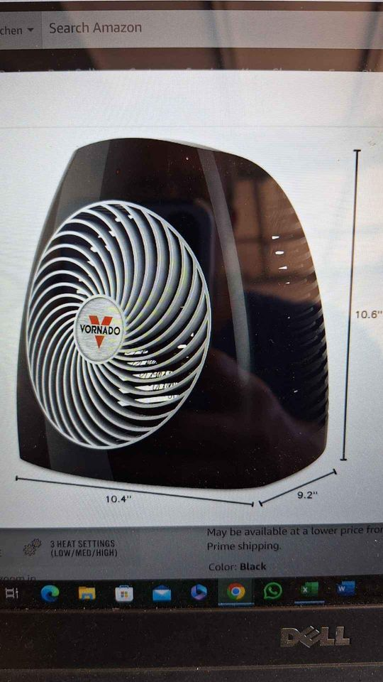 Vornado MVH space heater, adjustable thermostat, tip over protection