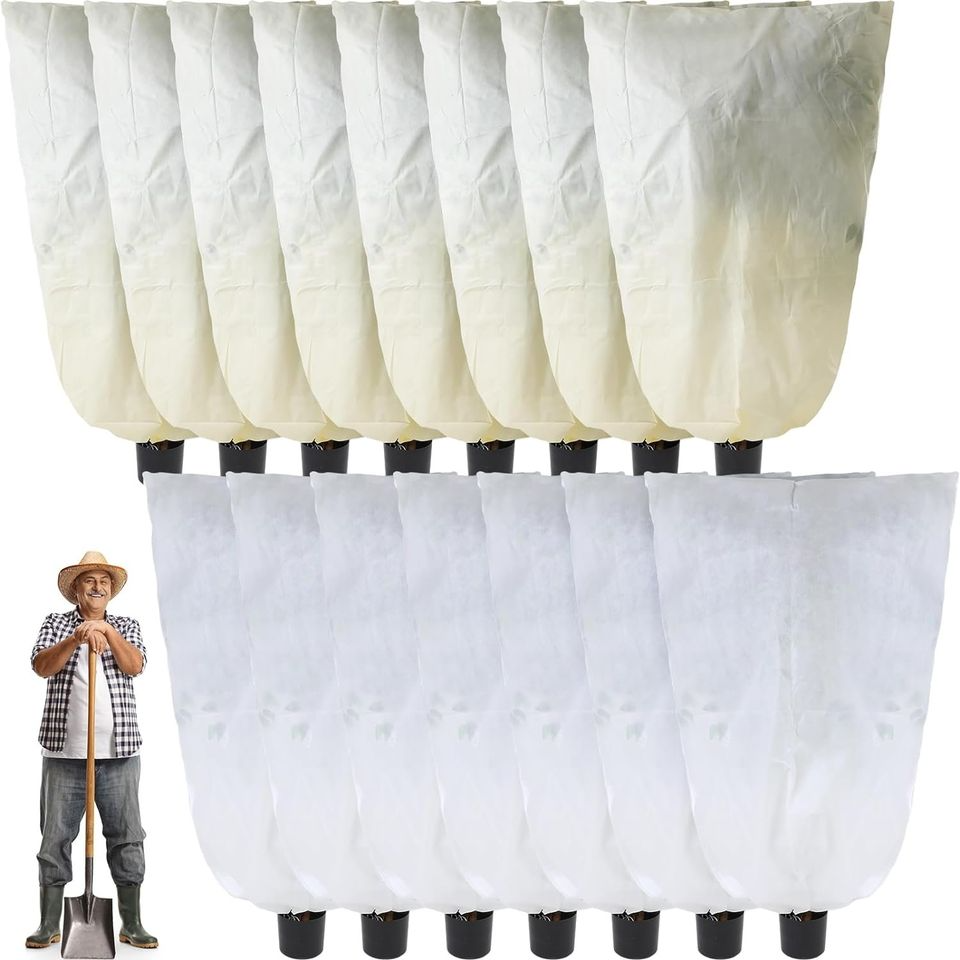 20 Pcs Giant Size Plant Covers Freeze Protection Bulk 47 x 71 Inch Plant Covers