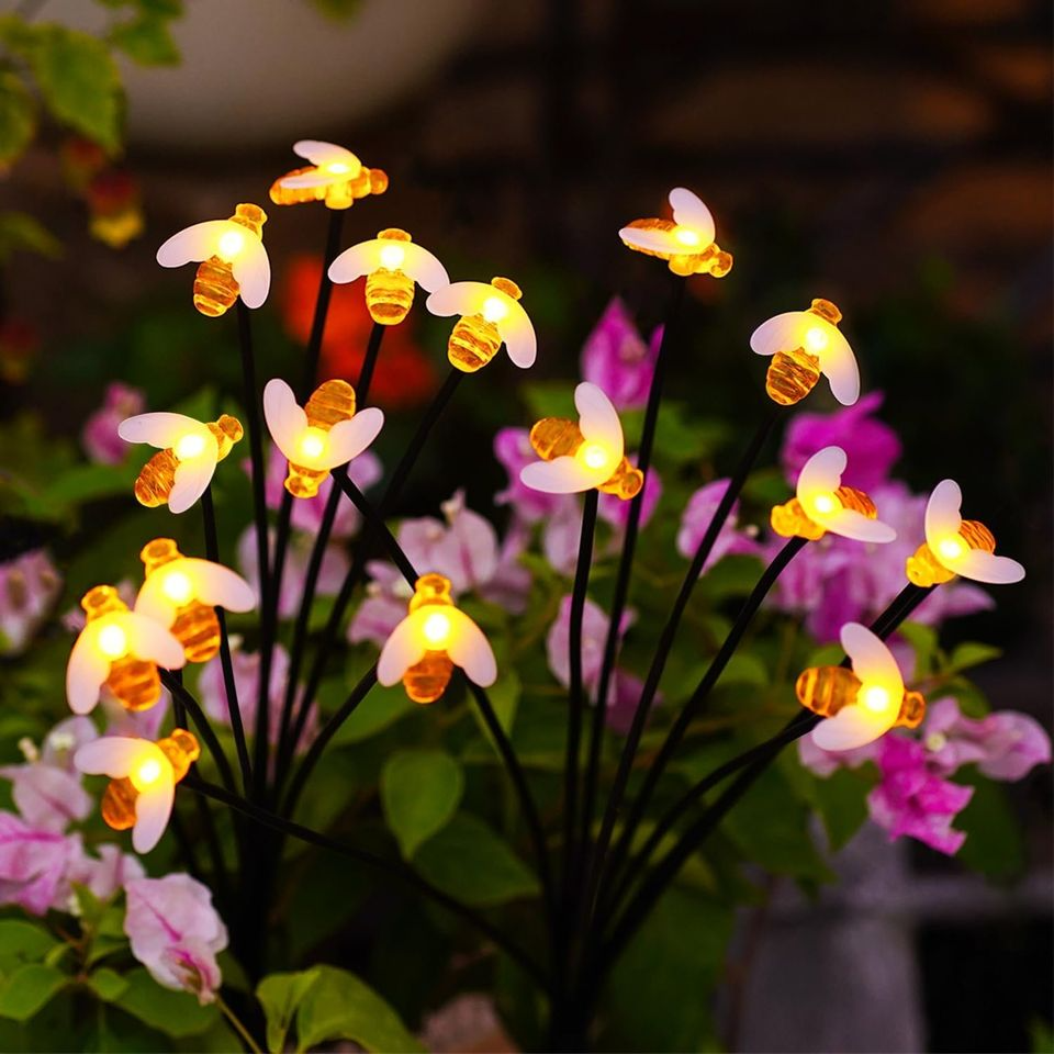 Solar Garden Lights for Outside Swaying Solar Outdoor Lights,Yard Patio(4 Pack),Unique Garden Gifts