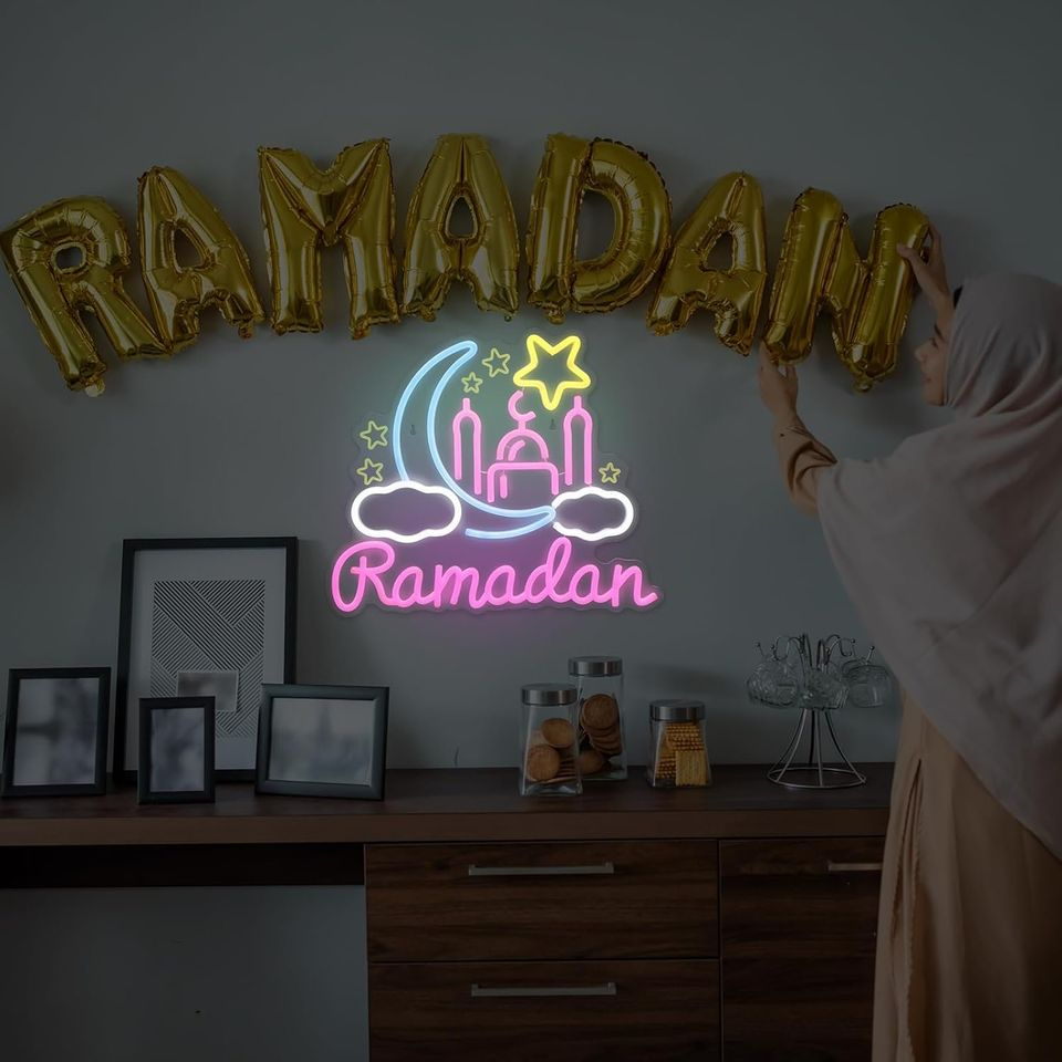 eon Sign Ramadan Festival Lighted Window Decorations LED Neon Signs for Wall Decor
