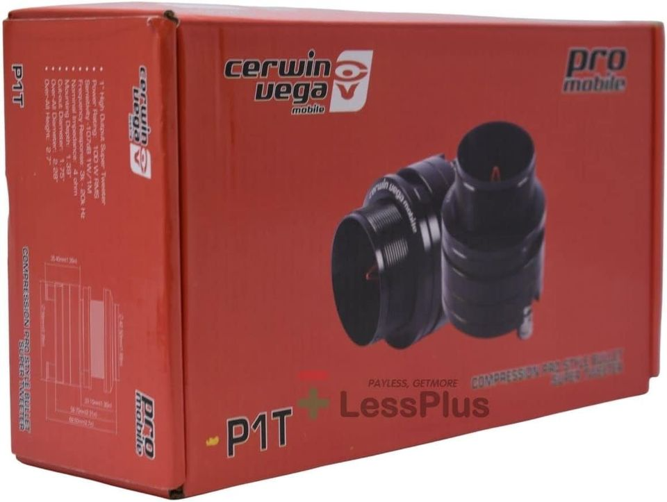 Ohm Component Speakers Set with 1" High-Output Super Tweeter for Car Audio Systems, 50W RMS Power