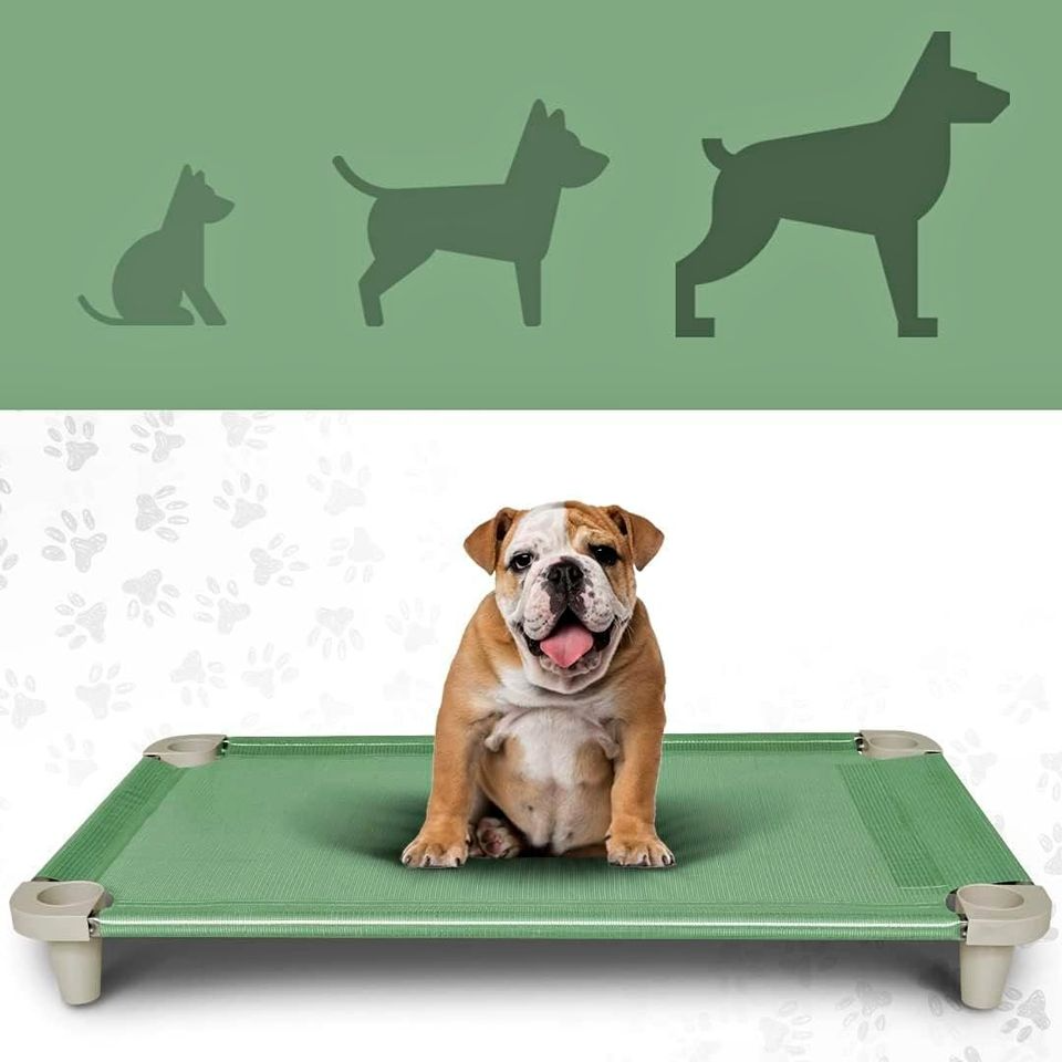 Cooling Elevated Pet Dog Bed Cot, Washable and Breathable Mesh Fabric, Stainless Steel Frame