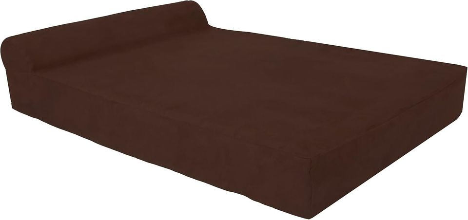 Barker Junior - 4" Pillow Top Orthopedic Dog Bed with Headrest for Small Dogs 20-30 Pounds