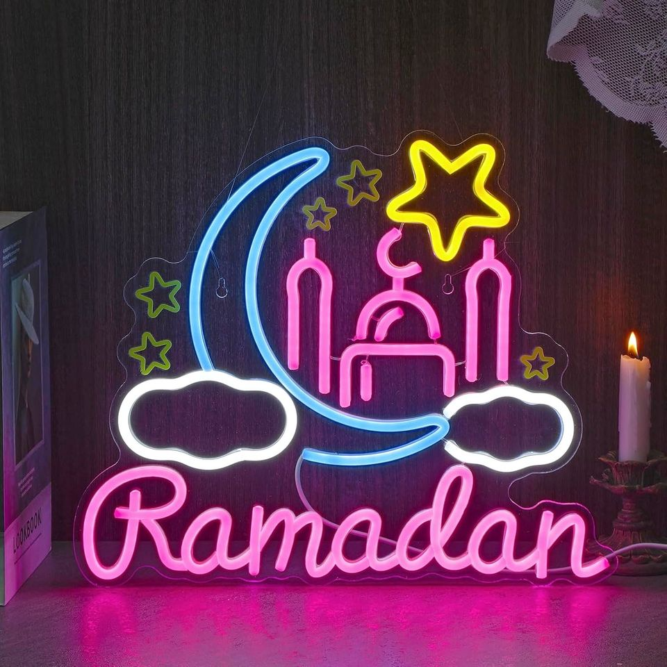 eon Sign Ramadan Festival Lighted Window Decorations LED Neon Signs for Wall Decor