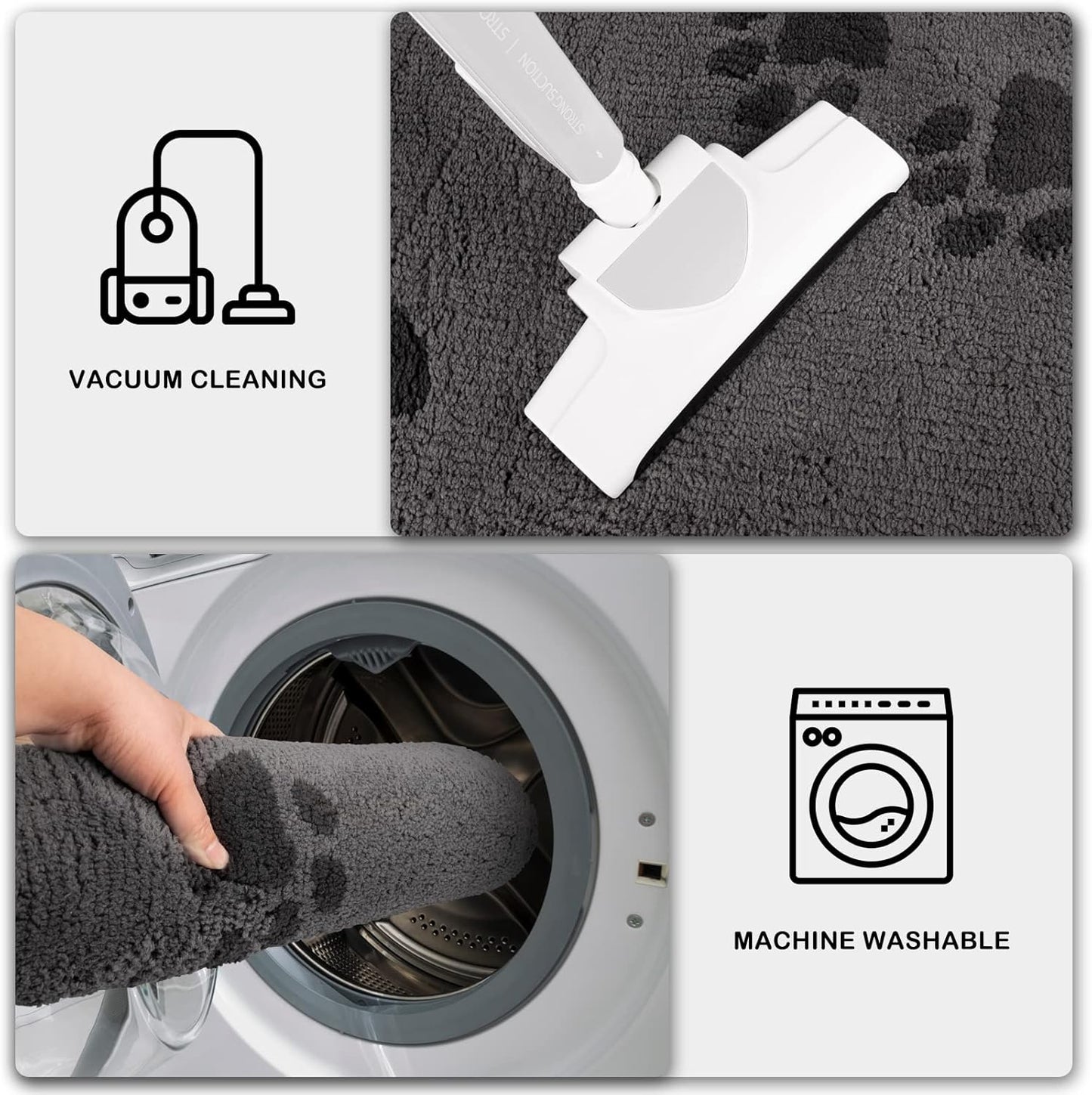 Play Video Click to see more videos 2+ 6 VIDEOS PURRUGS Dirt Trapper Door Mat 32" x 47", Non-Skid/Slip Machine Washable Microfiber Entrance Rug, Shoes Scraper, Dog Door Mat, Super Absorbent Floor Mat for Muddy Wet Shoes and Paws, Grey