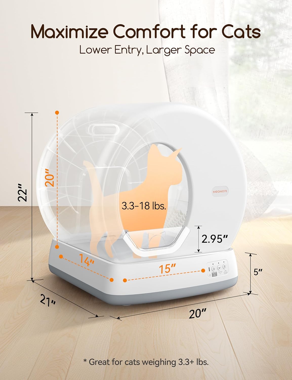 Self-Cleaning Cat Litter Box, Integrated Safety Protection, Multi Cats