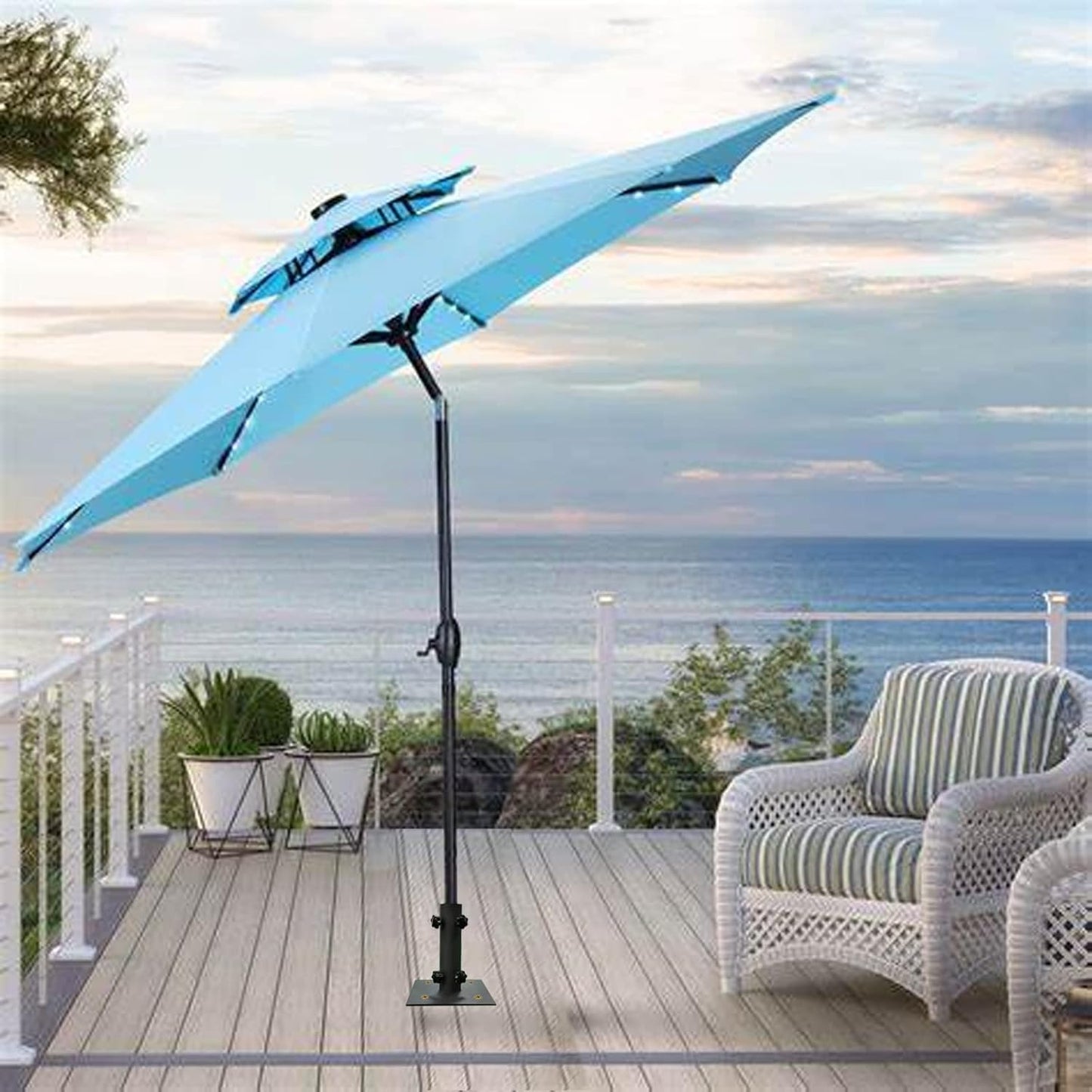 2 Pack Patio Umbrella Stand Umbrella Base for Outside Heavy Duty Table