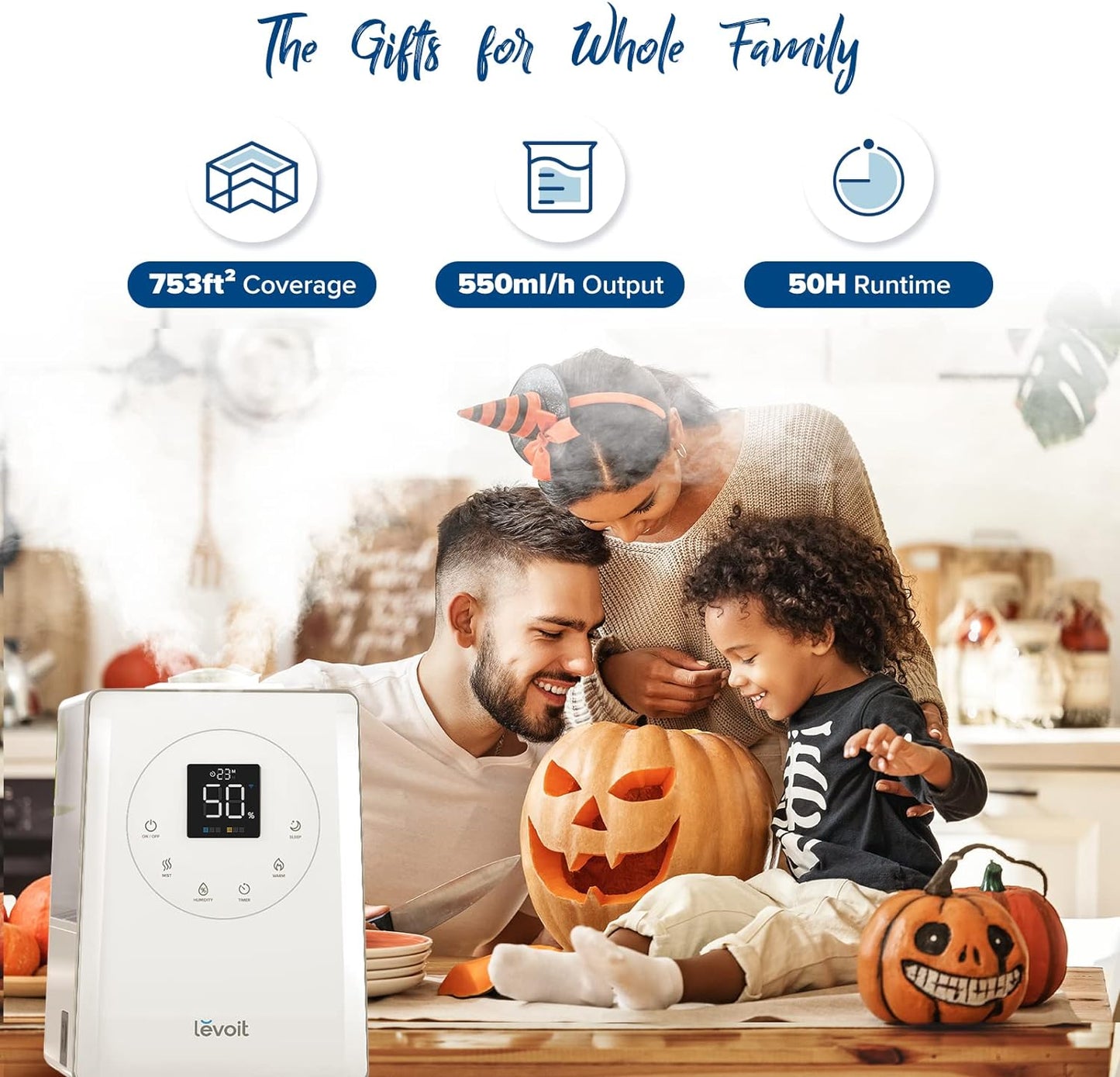 LEVOIT LV600S Smart Warm and Cool Mist Humidifiers for Home Bedroom Large Room, (6L) 753ft² Coverage, Quickly & Evenly Humidify Whole House, Easy Top Fill, App & Voice Control - Quiet Sleep Mode