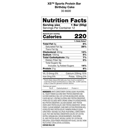 XS™ Sports Protein Bars – Chocolate Berry 12 bar pack