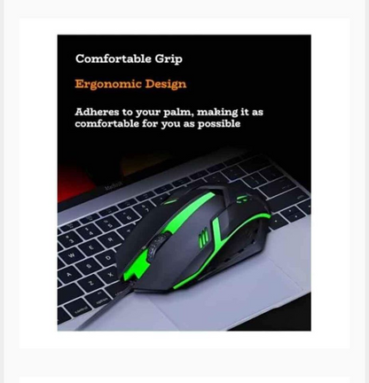 50 pc Wired USB Gaming Mouse RGB Gaming Ergoomic Optical Computer Gamers Mouse for Computer (Black)