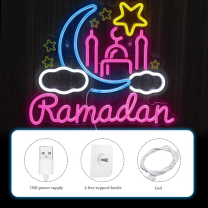 eon Sign Ramadan Festival Lighted Window Decorations LED Neon Signs for Wall Decor