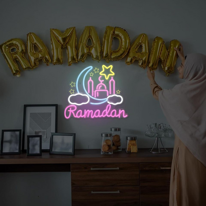 eon Sign Ramadan Festival Lighted Window Decorations LED Neon Signs for Wall Decor
