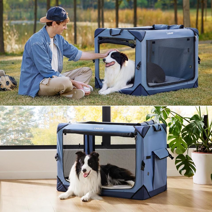 Lesure Collapsible Dog Crate - Portable Dog Travel Crate Kennel for Small Dog