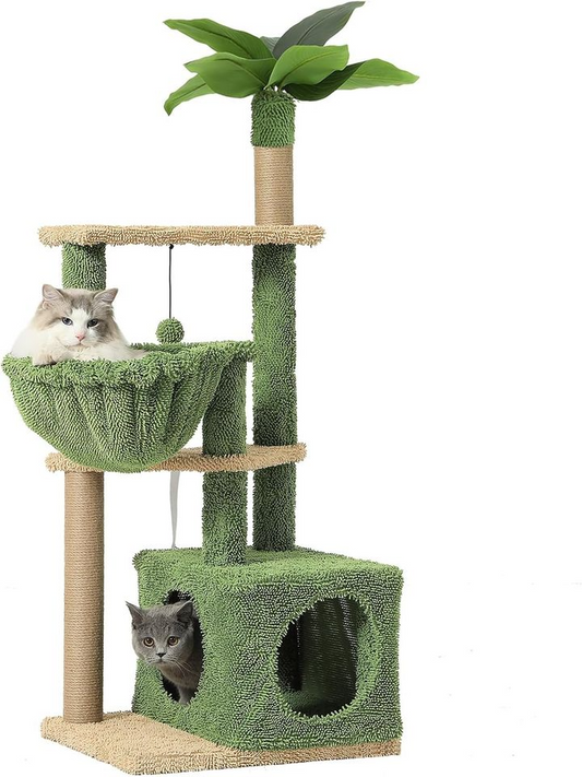 51 Inches Cat Tree, Multi-Level Cat Tower with Large Hammock