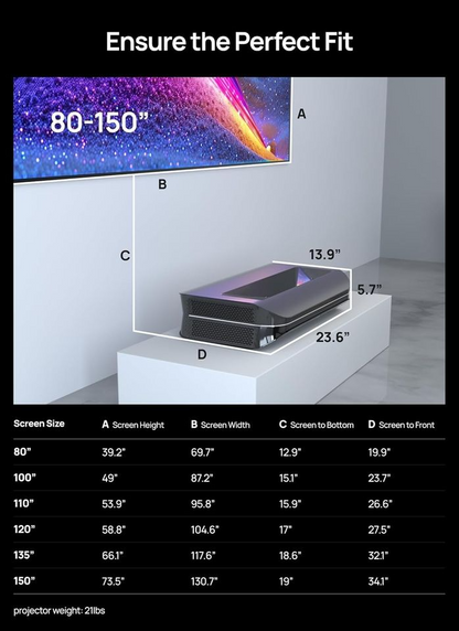 AWOL VISION LTV-2500 4K UHD Ultra Short Throw Triple Laser Projector