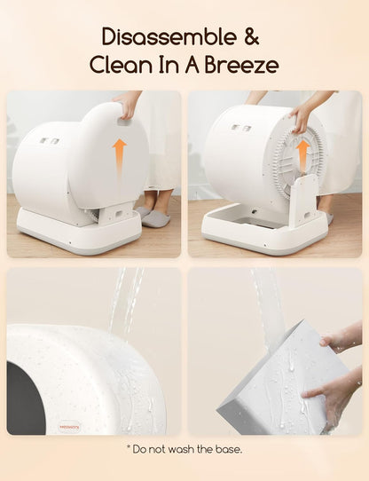 Self-Cleaning Cat Litter Box, Integrated Safety Protection, Multi Cats