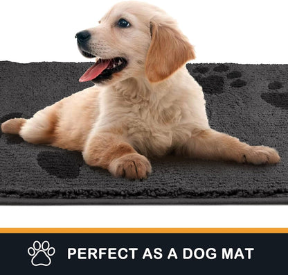 Play Video Click to see more videos      2+  6 VIDEOS PURRUGS Dirt Trapper Door Mat 32" x 47", Non-Skid/Slip Machine Washable Microfiber Entrance Rug, Shoes Scraper, Dog Door Mat, Super Absorbent Floor Mat for Muddy Wet Shoes and Paws, Grey