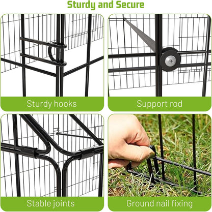 Metal Chicken Coop 86"×40"×40" Chicken Run with Waterproof Cover Portable Poultry Cage Walk in Hen House Outdoor Backyard Farm Animal Enclosure Crate Pet Playpen Exercise Pen for Rabbit Duck