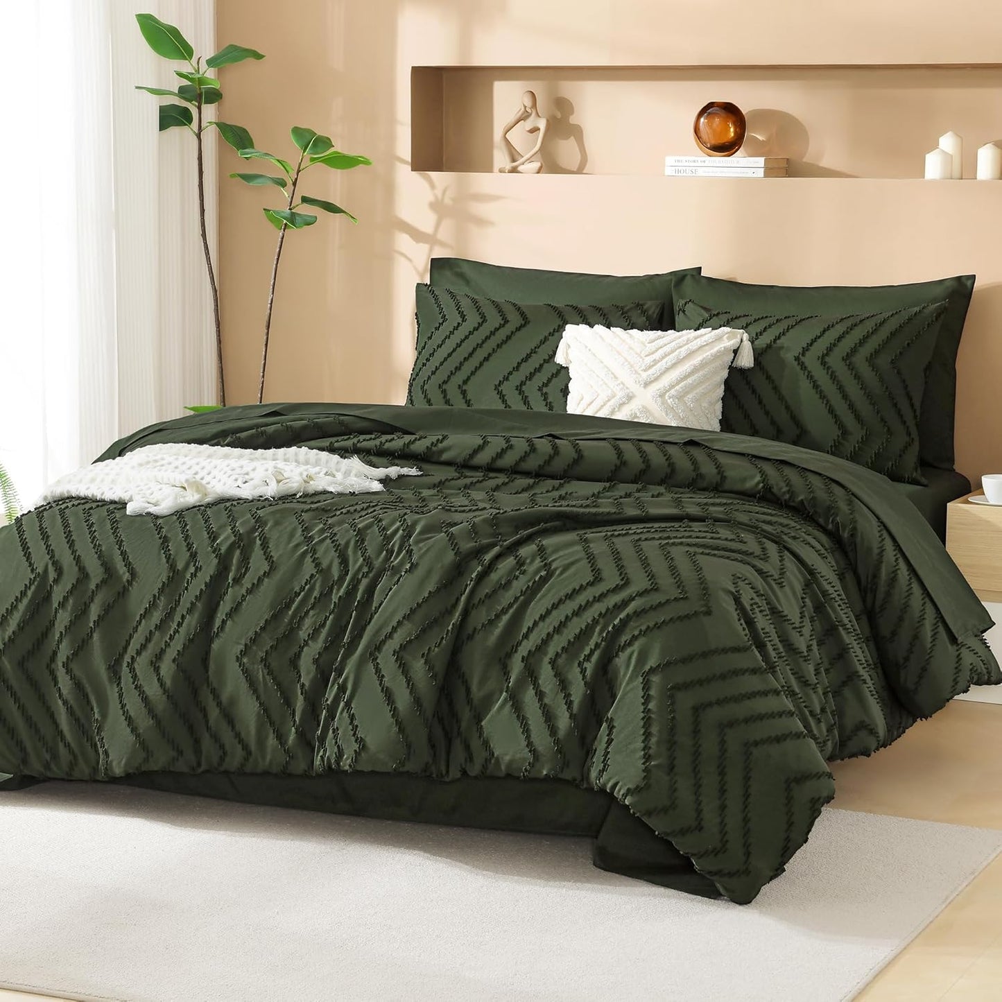 Full Size Comforter Sets with Sheets Dark Olive Green