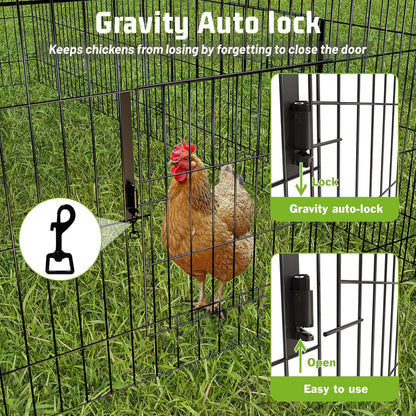 Metal Chicken Coop 86"×40"×40" Chicken Run with Waterproof Cover Portable Poultry Cage Walk in Hen House Outdoor Backyard Farm Animal Enclosure Crate Pet Playpen Exercise Pen for Rabbit Duck